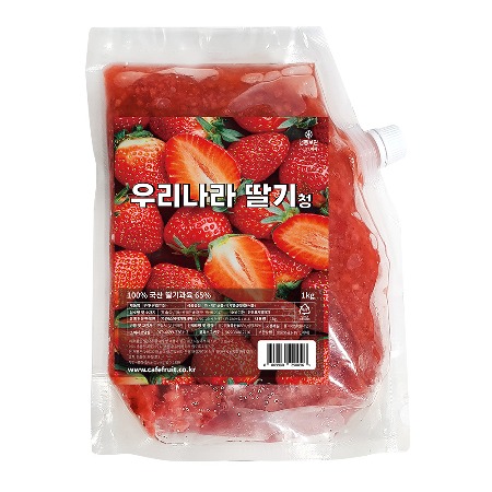 (신제품/당도UP) 우리나라 딸기청 1kg (과육함량 65%)